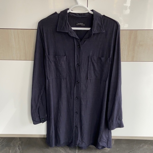 Navy Zara Shirt Dress - Picture 1 of 5